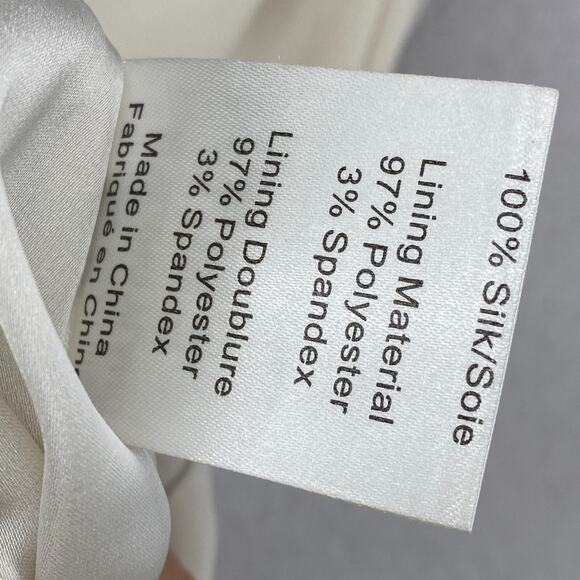 JOSEPH Dress 38 Silk Faux Wrap V-Neck Back Zip Sleeveless Lined Ylang Off White - Picture 10 of 15